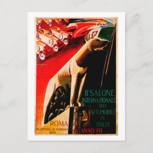 Roma Car Show ~ Vintage 1929 Automobile Ad Postcard