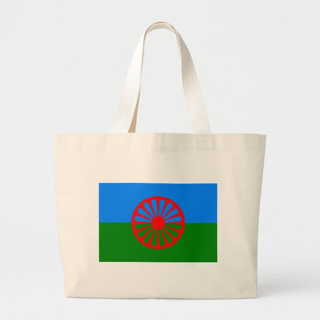 Roma Flag (Romani Flag) Large Tote Bag (Front)
