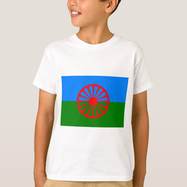 Roma Flag (Romani Flag) T-Shirt (Front)