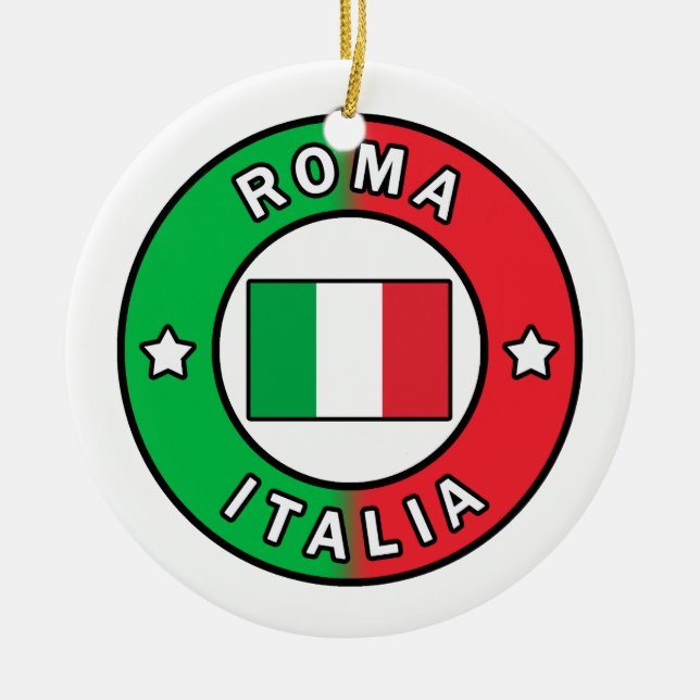 Roma Italia Ceramic Tree Decoration (Front)