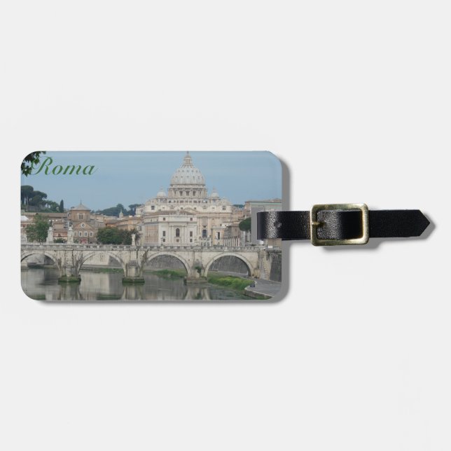 Roma luggage tag personalise (Front Horizontal)
