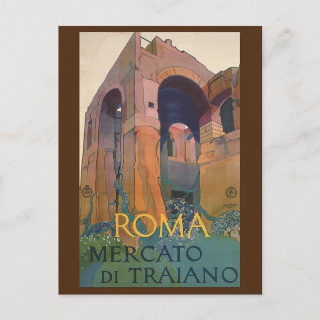 Roma Mercato Di Traiano, Old Ruins, Italy Travel Postcard (Front)
