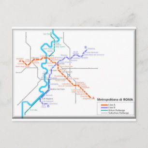Roma Metro Map Postcard
