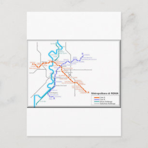 Roma Metro Map Postcard