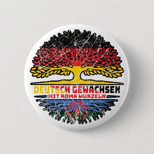 Roma Romani Deutsch Baum Wurzel Deutschland 6 Cm Round Badge
