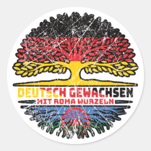 Roma Romani Deutsch Deutschland Baum Wurzel Flagge Classic Round Sticker