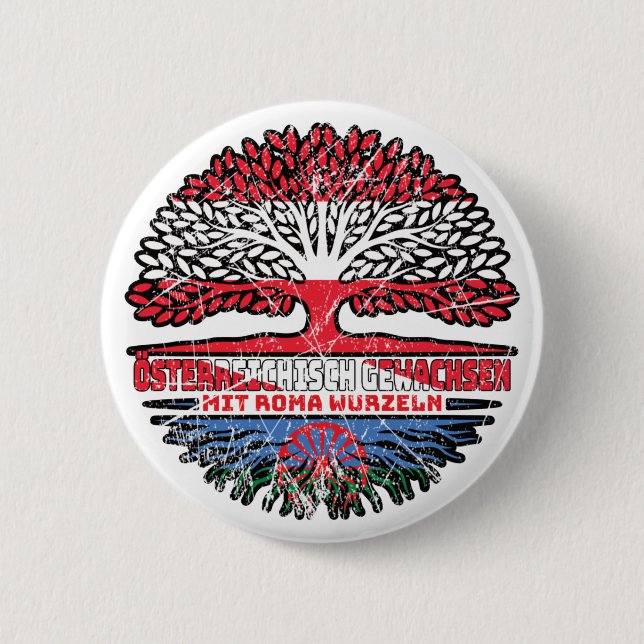 Roma Romani Österreichische Baum Wurzel 6 Cm Round Badge (Front)