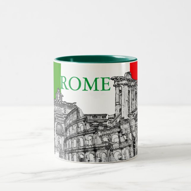 Roma, Rome... travel souvenir gifts Two-Tone Coffee Mug (Center)