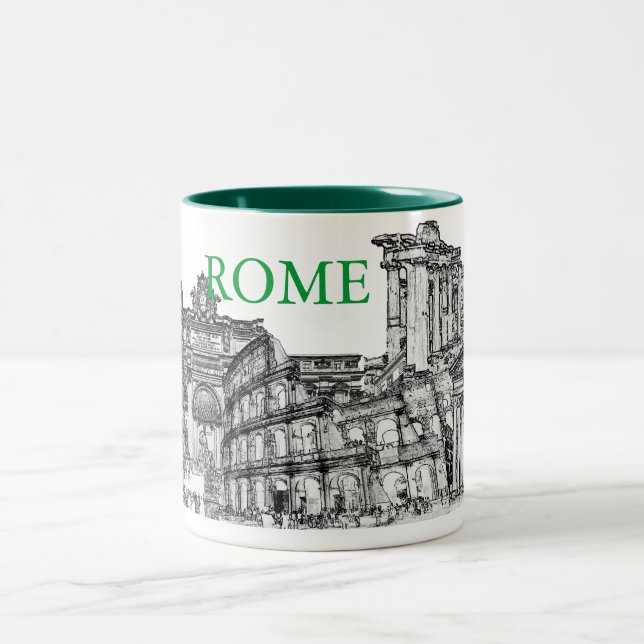 Roma, Rome... travel souvenir gifts Two-Tone Coffee Mug (Center)