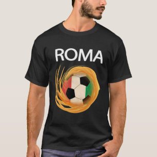 Roma Soccer 2018 T Shirt Italian Flag Fire Footbal