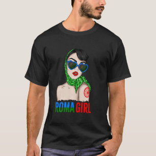Roma Traveller Girl - Romani Flag Proud Womens T-Shirt