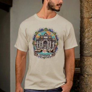 Roma Whispering Fountain Mens Basic T-Shirt