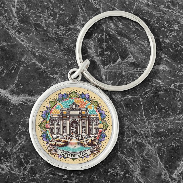 Roma Whispering Fountain Premium Round Key Ring (Creator Uploaded)