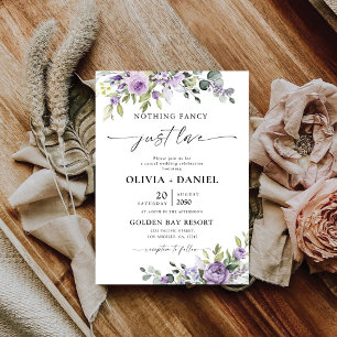 Romactic Violet Flowers Wedding Invitation