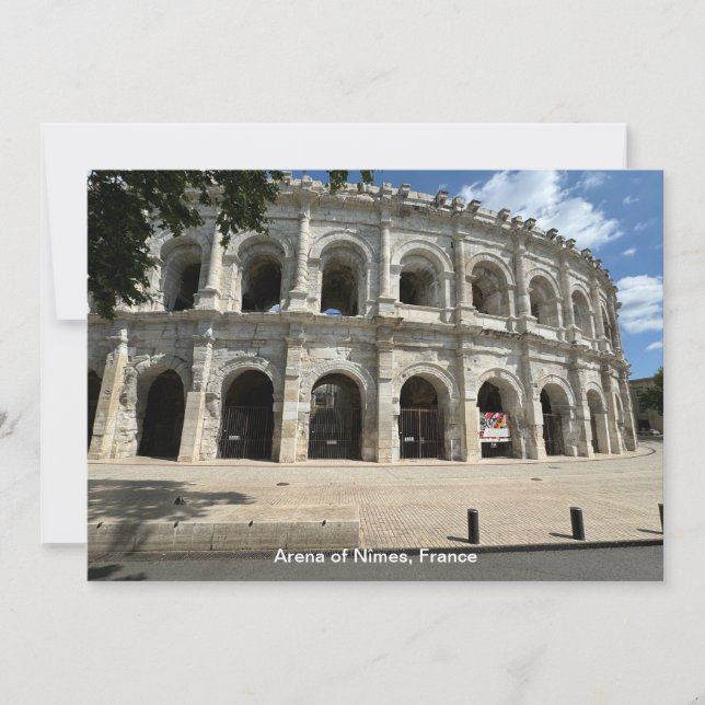 Roman Amphitheatre, Nimes, France on a Holiday Card (Front)
