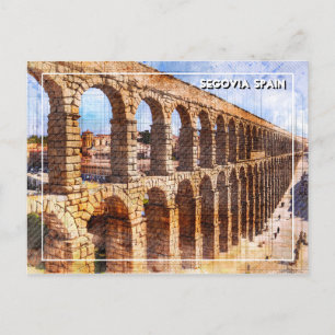 Roman Aqueduct, Segovia. Spain. Postcard