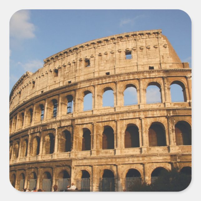 Roman Art. The Colosseum or Flavian 3 Square Sticker (Front)