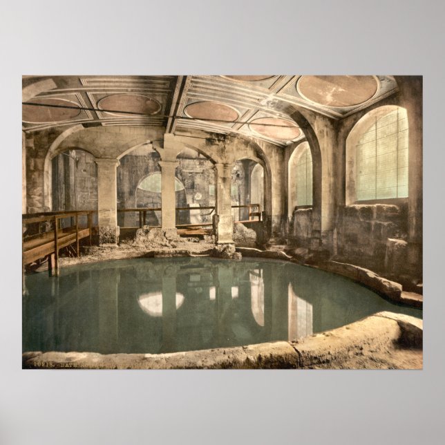 Roman Baths and Abbey V, Bath, Somerset, England Poster (Front)