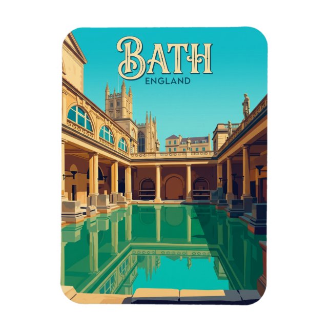 Roman Baths United Kingdom Magnet (Vertical)