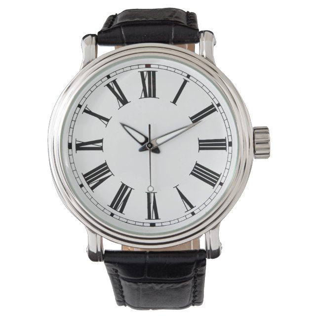 Roman Black Wrist Watch (Front)