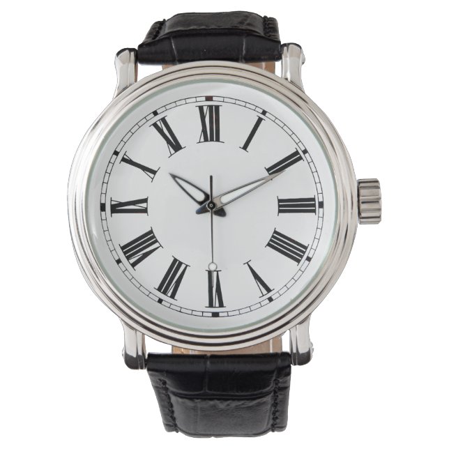 Roman Black Wrist Watch (Front)