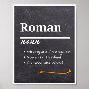 Roman, Boy Personalised Name Definition Poster