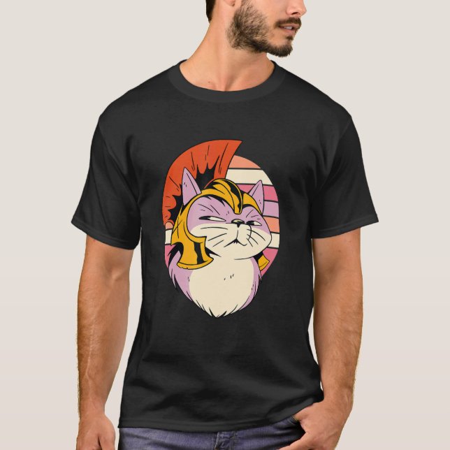 Roman Cat Soldier Helmet Costume A Galea Kitten Te T-Shirt (Front)