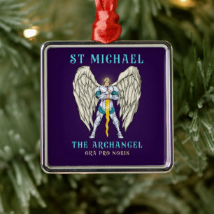 Roman Catholic Archangel St Michael Metal Tree Decoration
