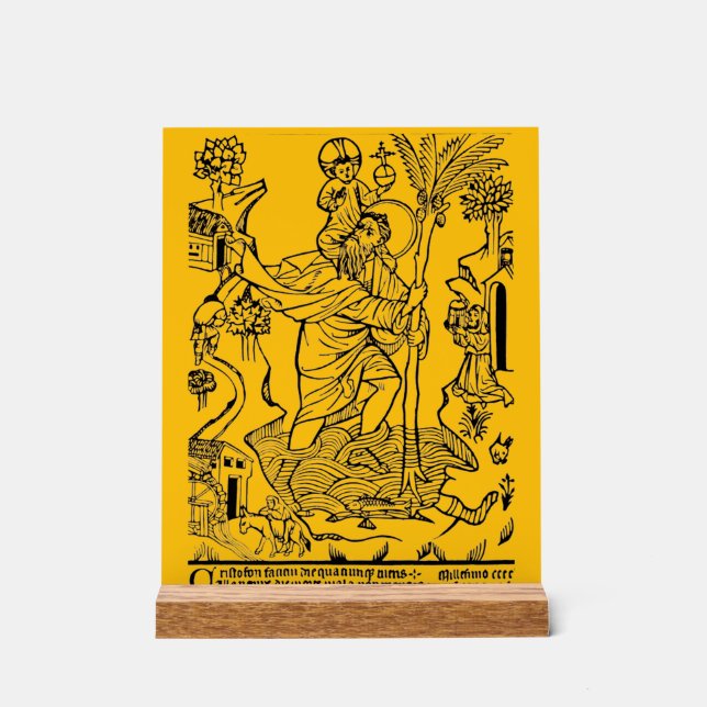 Roman Catholic Saint Christopher  Acrylic Sign (Front)