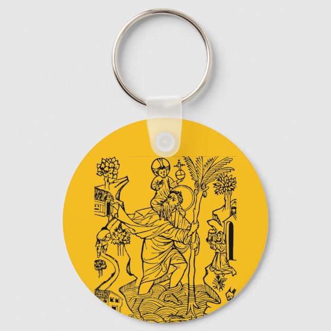 Roman Catholic Saint Christopher  Key Ring (Front)