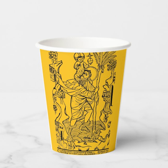 Roman Catholic Saint Christopher  Paper Cups (Front)