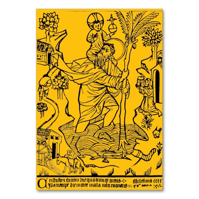 Roman Catholic Saint Christopher  Table Number (Front)