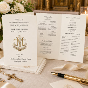 Roman Catholic Wedding Mass Program Card