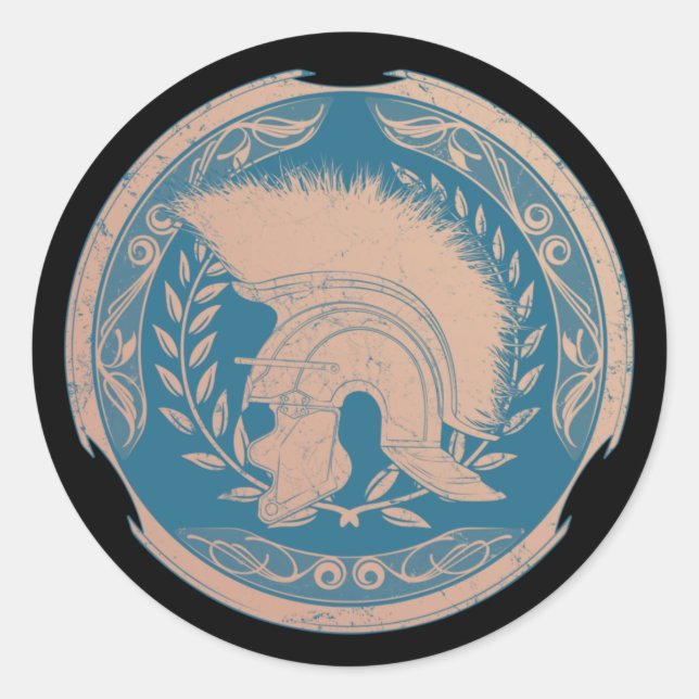 Roman Centurion Helmet Classic Round Sticker (Front)