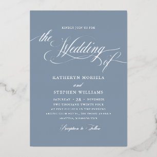 Roman Classic Script Calligraphy Wedding Silver