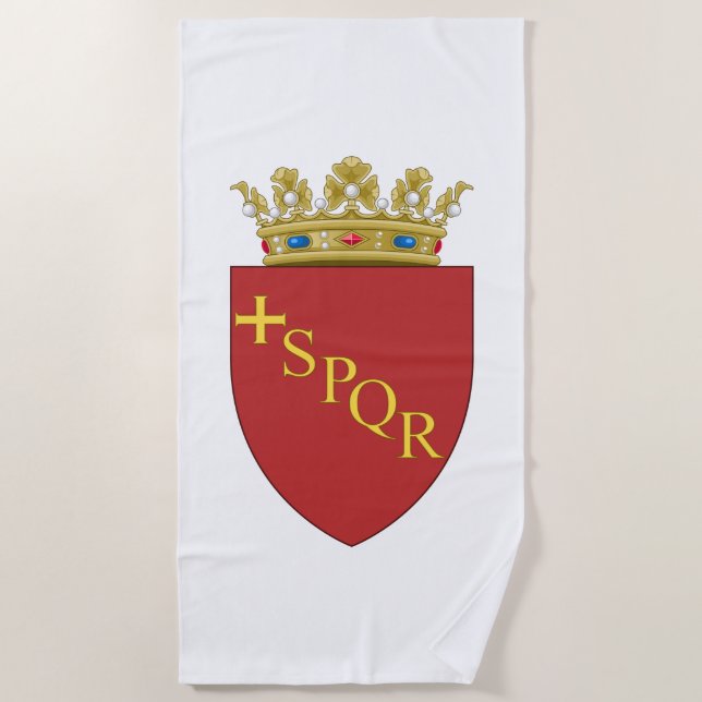 Roman Coat of Arms (SPQR) (Rome, Italy) Beach Towel (Front)