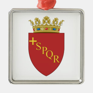 Roman Coat of Arms (SPQR) (Rome, Italy) Metal Tree Decoration