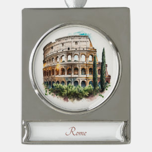Roman Coliseum Travel Art Watercolor Ornament