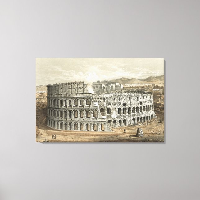 Roman Coliseum Vintage Art Canvas Print (Front)
