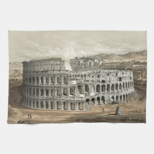 Roman Coliseum Vintage Art Tea Towel