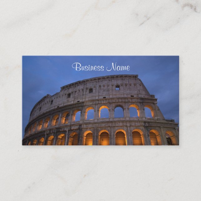 Roman Colosseum at Night Business Card (Front)
