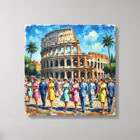 Roman Colosseum Elegance Scene Canvas Art