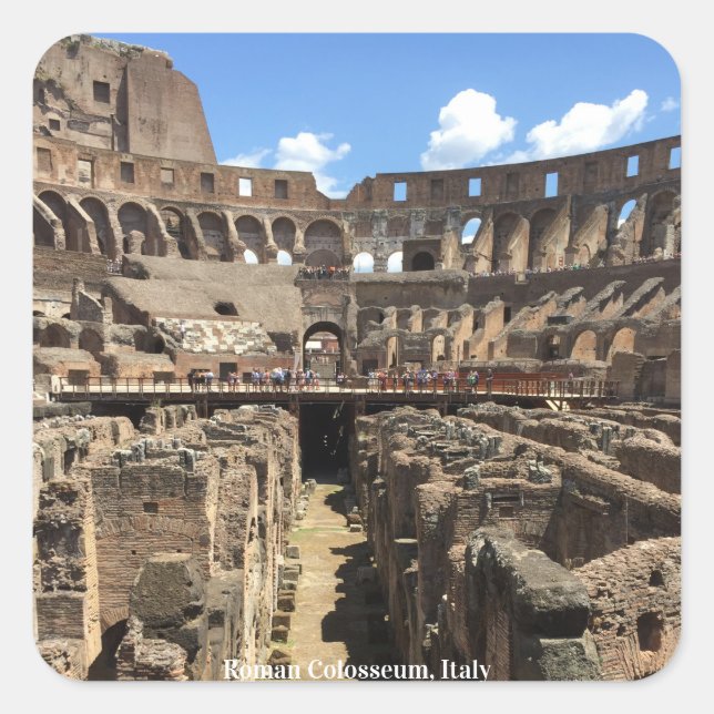 Roman Colosseum, Italy Photograph Square Sticker (Front)