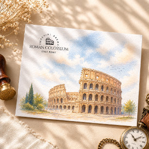 Roman Colosseum Italy Rome, Architecture Landscape Holiday Postcard