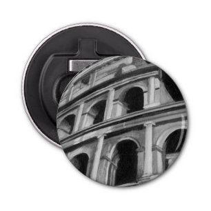 Roman Colosseum with Architectural Drawings Bottle Opener