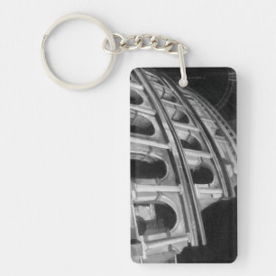 Roman Colosseum with Architectural Drawings Key Ring