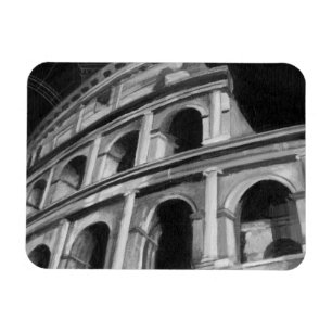 Roman Colosseum with Architectural Drawings Magnet
