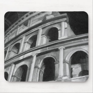 Roman Colosseum with Architectural Drawings Mouse Mat