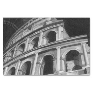 Roman Colosseum with Architectural Drawings Tissue Paper