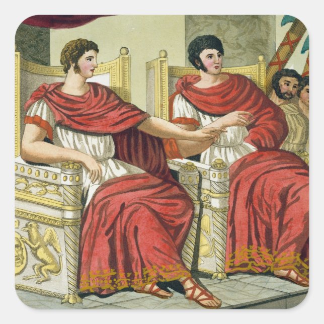 Roman Consuls, from 'L'Antica Roma', 1825 (colour Square Sticker (Front)